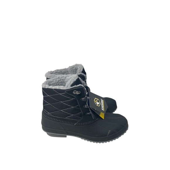 Khombu Winter / Duck Boots Women's Size 8 M Black Zany Faux Fur Waterproof - Picture 1 of 11